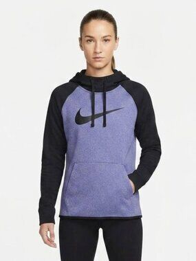 Nike Athleisure Purple and Black Pullover Hoodie Large